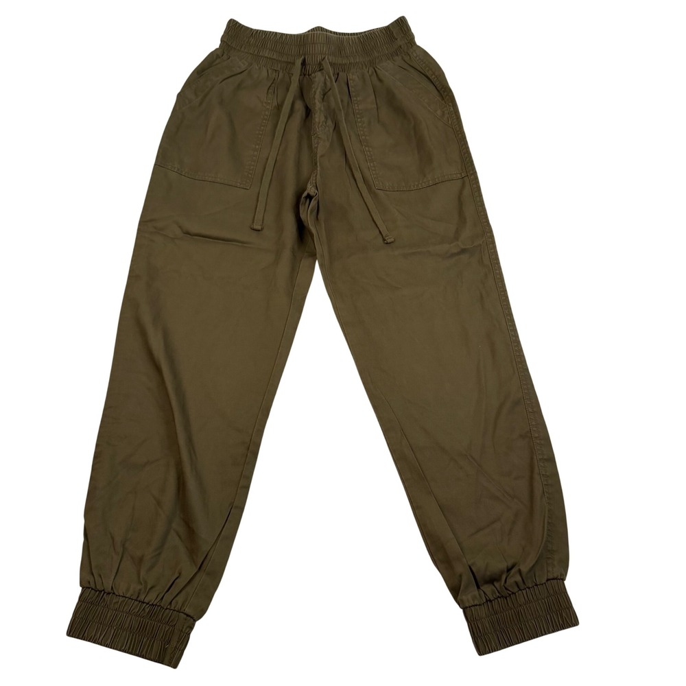 A New Day Olive Green Utility Jogger Pants XS High Rise Drawstring Elastic Cuff